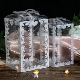 Gift Wrap 10st Transparent PVC Packing Box Birthday Wedding Valentine Favor Chocolate Cake Packaging Boxes Party Supplies 231130