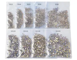 1440pcspack Starry ab ab Rhinestones for Nails 3D Flatback Glass Strass Non Fix Crystal Crystal Nail Art Glitter Decorations EPACKE8527229