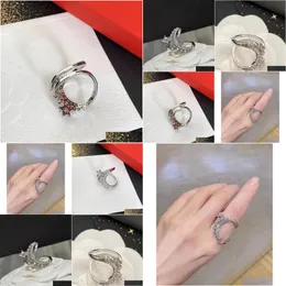 Smart Rings Fashion Accessories Fl Diamond Ring Designer C Classic för smycken Valt gåva Drop Delivery Otero