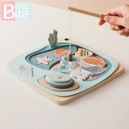 Learning Toys Mirror Fishing Toy Creative Ocean Seahorse Turtle Baby Early Education Montessori Visual Praining Magnetic Puzzle 231201
