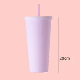 Tumbler Geniş Ağız 720ml Çift Duvar Vakum Kahve Kapağı Saman Sızdır Gezmez Seyahat