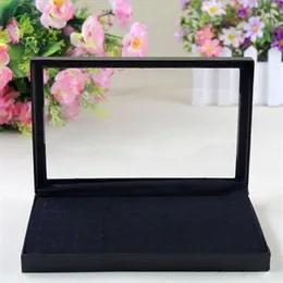 Whole-Fancy Jewelry Box Rings Showcase Display Case Box Storage Holder Organiser Color Black RING-0106210c