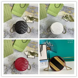 Designer de luxo marmont redondo preto mini bolsa ombro 550154 corrente crossbody sacos ombro melhor qualidade tamanho 18*18*5cm
