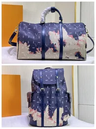 5A Top Quality Designer Purse Luxury Bag Brand Duffel+Backpack Women Man Set Bags W458 01