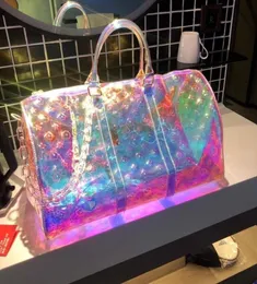 Duffel Bags Sports Handbag Holographic Luxury Print Transparent Highcapacity Pvc Shortdice Laser 50cm5315193