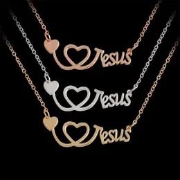 Eu amo jesus colar prata rosa ouro coração estetoscópio pingentes acreditar moda jóias para mulheres homens jóias gift1541