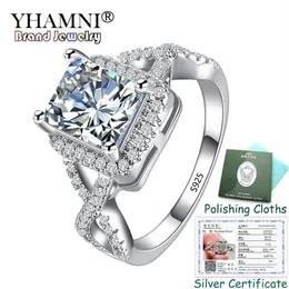 Gesendet Silberzertifikat Edlen Schmuck Original 925 Silber Ring Top 8 6mm 2 5Ct CZ Zirkon Trauringe Geschenk für Frauen KPR065238A