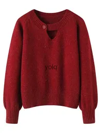 Suéteres femininos Qoerlin 2023 Coreano Novo V-Ne Sweater para Cor Sólida Sexy Outono Inverno Moda Versátil Malhas Quentes Top Mulheres S-XLyolq