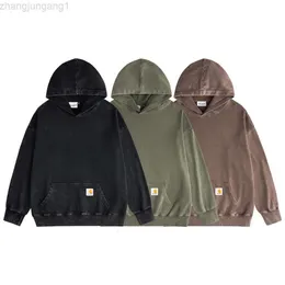 Designer Carhart Bag Carharrt 2023 tvättade och slitna broderade kaha t klassiska små etiketter broderad hooded hoodie