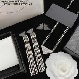 Crystal Chain Designers Necklaces Men Women Tassel Earring Chains Link Letter P Necklace Luxury Rhinestone Wedding Party Bracelet Jewelry Set