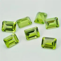 High Quality Authentic Natural Peridot Octagon Facet Cut 3x5-5x7 Semi-Precious Loose GemStone For Jewelry Setting 20pcs Lot281v