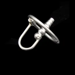 Новый тюремный мужской катетер уретры из нержавеющей стали с кольцом для члена 2 размеров, пробка для пениса, сексуальная игрушка, стимулирующая уретру, расширительA009