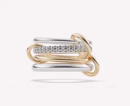Spinelli Rings Europe och Americanimbus SG Gris Liknande designer Ny i lyxiga fina smycken x Hånsburar Mikrodame Sterling Silver Stack Ring Ring