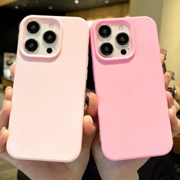 علبة الهاتف السيليكون السائل لجهاز iPhone 15 14 13 12 Pro Max Soft Skin Team Cover for iPhone 14 Plus Plain Funda Colling