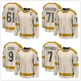 Cream 2024 Winter Classic Hockey Jerseys 61 Mark Stone 71 William Karlsson 9 Jack Eichel 7 Alex Pietrangelo 81 Jonathan Marchessault 2 Zach Whitecloud Stitched