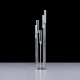 أزياء زفاف الزفاف المركزية Candelabra Clear Candle Candle Candledics Candlesticks for Event Party Supplies 10 PCS Simple