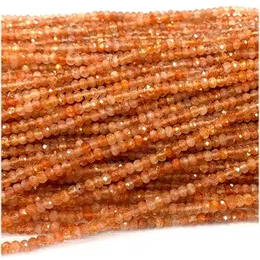 ゆるい宝石Veemake Sanidine Orange GoldSunstone Faceted Rondelle Beads Jewelry Design Making Natural Crystal DIYブレスレット