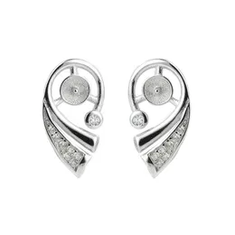 Base per orecchini vuoti con montature di perle Orecchini in argento sterling 925 Risultati Creazione di gioielli fai-da-te 5 paia302w