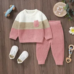 Clothing Sets Winter Baby Clothes Causal Round Neck Long Sleeve Sweater Shirts Tops Pants Outfits For Born Infant Girl Sport Suit