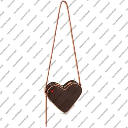 M57456 SPEL PÅ COEUR MINI DESINGER RED HEART HEARTBAG KALF LÄDER KVINNER CANVAS PROSSED CROSSBODY AGNEAL BAG PAG PURSE310K