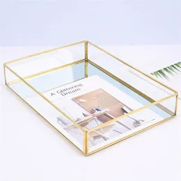 Nordic Retro Jewelry Box Storage Exquisite Glass Tray for Earrings Necklace Ring Pendant Bracelet Makeup Display Stand 211105234F