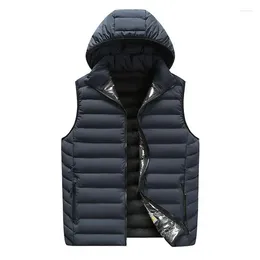 Gilets pour hommes automne et hiver grand gilet en coton épaissi débardeur chaud sans manches manteau chérie