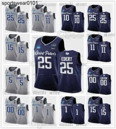 NCAA 25 Doug Edert Jerseys College Basketball Saint Peter's Peas 5 Daryl Banks III 11 KC Ndefo 15 Matthew Lee 10 Fousseyni Drame 14