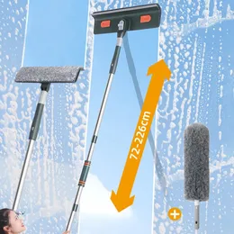 Inna organizacja sprzątania 72226 cm Wydłużone okno narzędzie do czyszczenia szkła mopa z silikonowym szczotkiem do skrobacy domowej 231130