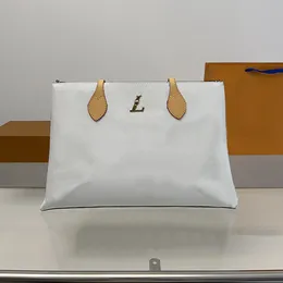 TOTE Einkaufstasche Frauen Umhängetaschen interne Reißverschluss Taschenschicht beschichtete Leinwand farbige Buchstaben Designer Achselbeutel große Kapazität Taschen 41 cm