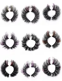 Colored False Eyelashes 3D Fluffy Faux Mink Color Eye Lashes Strip Wipsy Multicolored Fake Lash for Daily Christmas Cosplay Party 7074082