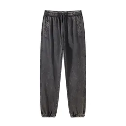 Men s Pants High Street Dark Distressed Vintage Baggy Joggers ins mångsidiga dragskonsport Män som tvättar vaxfärgning av tröjor 231201