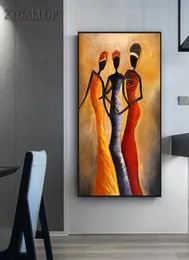 Canvas Print African Woman Portrait Oil Målning Skandinaviska affischer och tryck Canvas Väggkonst Bilder för vardagsrumsdekor9367975