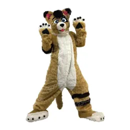 Natal Husky Dog Fox Mascot Costumes Halloween Personagem de desenho animado Roupa Terno Personagem Carnaval Xmas Publicidade Festa de aniversário Vestido extravagante para homens e mulheres