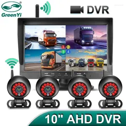 GreenYi 10'' AHD720P Wireless Truck DVR Monitor HD Round Shape IR Night Vision Waterproof Reverse Backup Wifi Camera For Bus Car