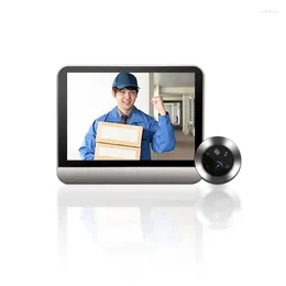 Doorbells Tuya Smart 1080P WiFi Door Bell Peephole Camera Viewer Home Security One-way Speaker Night Vision 4.3' LCD Video Doorbell