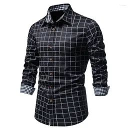 Camicie casual da uomo 2023 Cotton Aramy Reserved Camisas Camicia a quadri da uomo a maniche lunghe Regular Fit Stripe Abito di qualità superiore