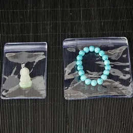 100pcs przezroczyste samozapujemne zamek zamek plastikowe torby opakowania PVC biżuteria Worki opakowania biżuterii torebka 2318