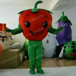 Newest Tomato Mascot Costume Carnival Unisex Outfit Christmas Birthday Party Outdoor Festival Dress Up Promotional Props Holiday Celebration