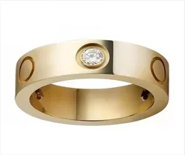 Pierścienie miłosne Pierścień Pierścień 4 mm 6mm 316l ze stali nierdzewnej Złote Srebrny Diamentowy Pierścień dla kobiet i mężczyzny pary biżuterii Weddin9472438