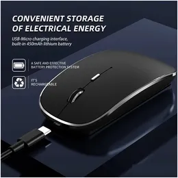 Mice Wireless Mouse Chargeable Portable Silent Usb And Typec Dual Mode 3 Adjustable Dpi For Laptop Android Pc 230324 Drop Delivery Com Dhf0U