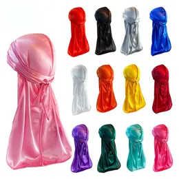 Headwear Hair Accessories Hip Hop Riding Outdoor Headscarf Lace Up Elastic Thickened Encrypted Light Cloth Long Tail Hat Silk Durag