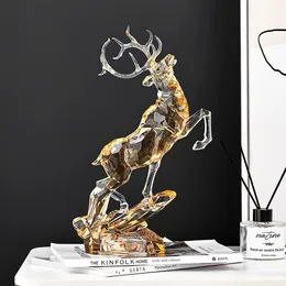 Obiekty dekoracyjne figurki nordycka dekoracja domu przezroczystą akrylową statua zwierząt statua żywieniowa szafka telewizyjna kreatywna rzeźba
