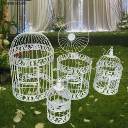 Klatki ptaków 1PC S M Europejski styl dekoracyjny klatka ptaków / ozdoby okna / białe Pography Rekwizyty / El Wedding Cage 231201