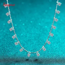 Chokers Smyoue 39CTTW Full Necklace for Women Sparkling Pendant Wedding Sterling Silver 925 Jewelry 45cm Round Cut 231130