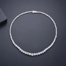 Чокеры Модное ожерелье для влюбленных Lab Diamond Cz Stone Белое золото Заполненные колье-подвески для женщин Свадебная вечеринка jew217P