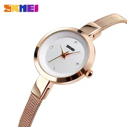 Women's Watches SKMEI Classic Women's Quartz Watches Luxury Ultra-Thin Stainless Steel Waterproof Clock Ladies Creative Dial Bracelet Wristwatch 231201