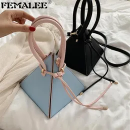 Designer Leather Handbag Mini Triangle Women Clutch Purse Hand Bag Lady Chains Tote Bags Portefeuille Femme Shoulder291B