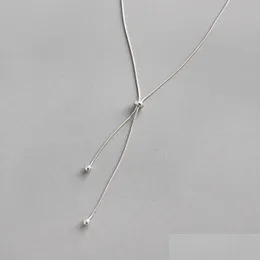 Charms Authentic 925 Sterling Sier 1Mm Snake Chain Choker Necklaces For Women Beads Adjustable Necklace Collares Drop Delivery Jewelry Dhnui