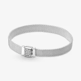 Echtes 100 % 925er-Sterlingsilber, Reflexions-Charm-Armbänder mit funkelndem Verschluss, passend für authentische europäische baumelnde Charms für Damenmode, 260A