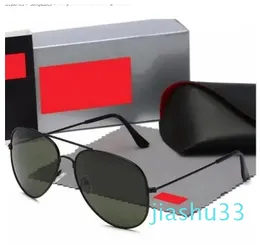 Gafas de sol para hombre Cubierta protectora para mujer Lente de vidrio verdadero Marco de metal dorado Gafas de sol para pescar con caja